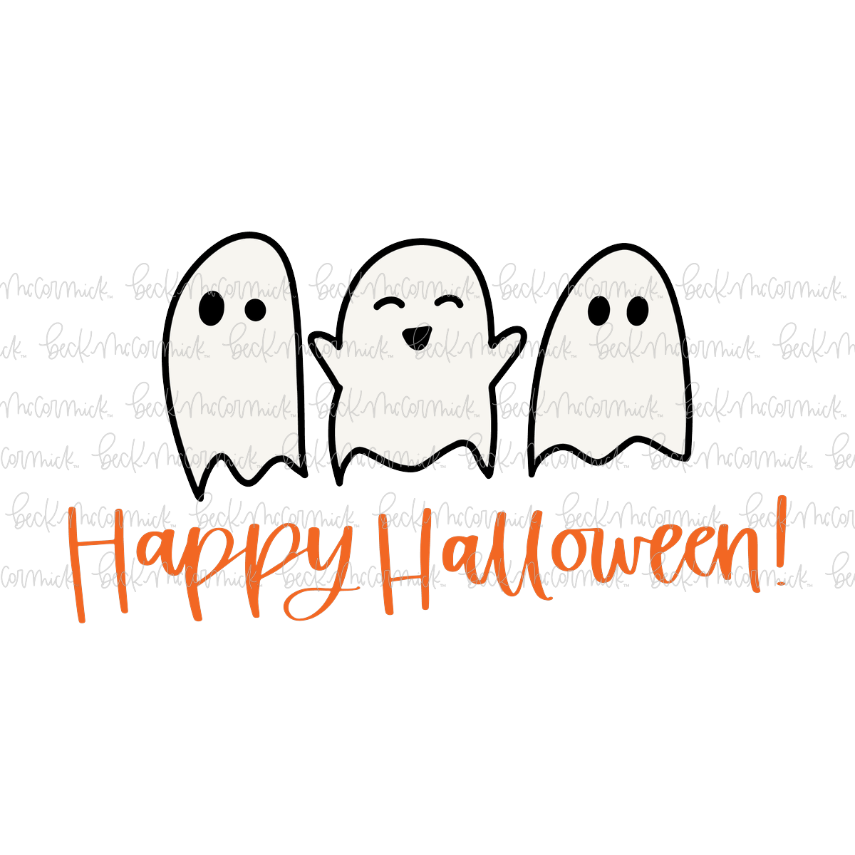 Happy Halloween With Cute Ghosts - Halloween SVG File