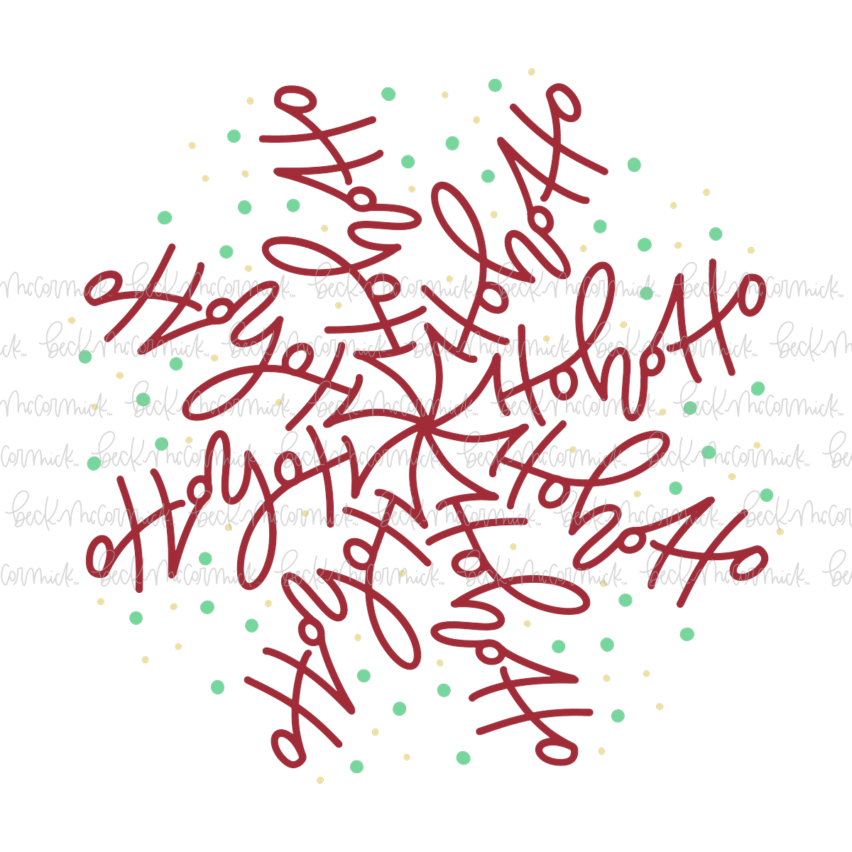 Ho Ho Ho Snowflake Mandala Design - Christmas SVG File