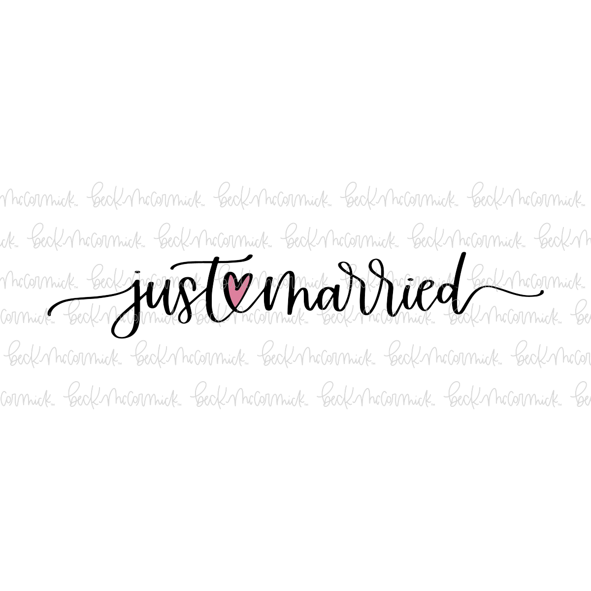 Just Married With Heart - Family SVG File, Home SVG File