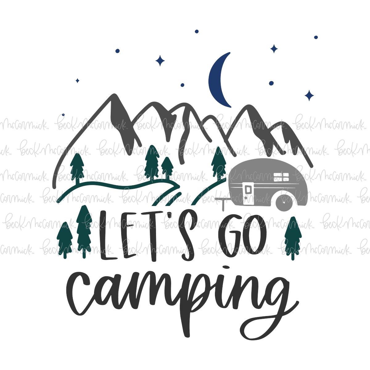 Lets Go Camping - Camping SVG File