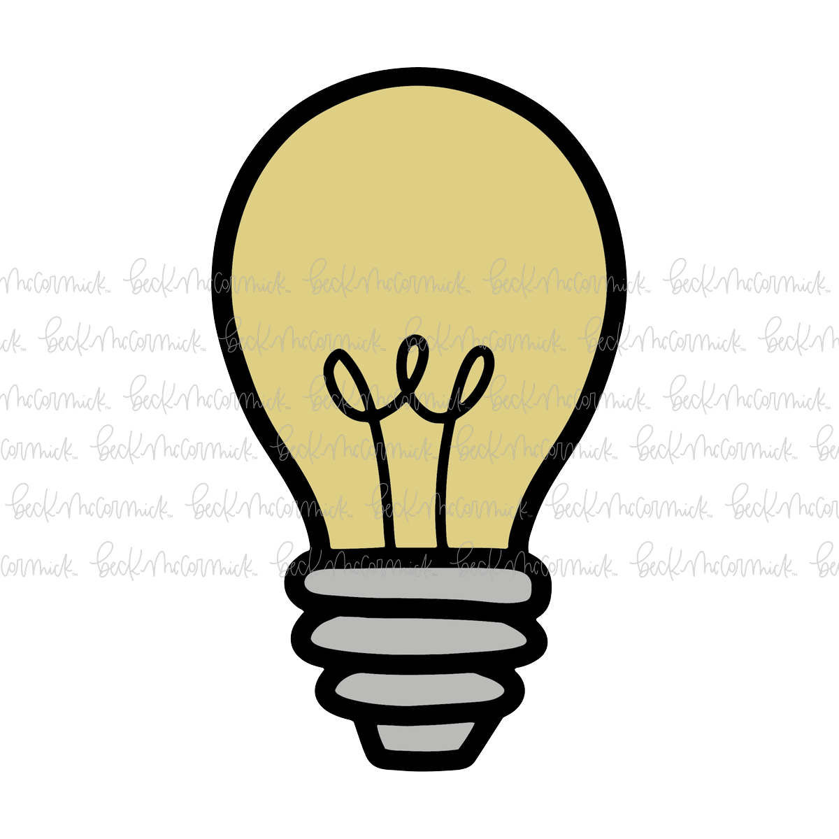 Light Bulb Filled With Color - Doodle SVG, Graphics