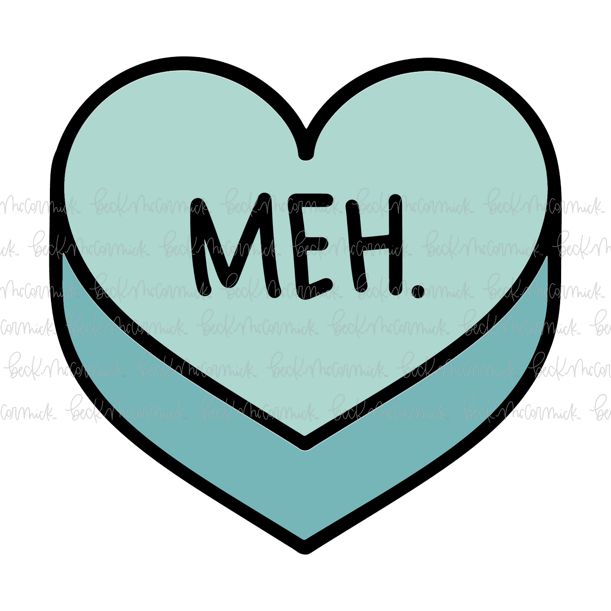Meh Candy Heart - Valentine's Day SVG File