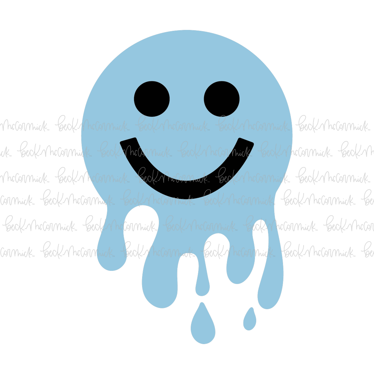 Melting Happy Face - Doodle SVG, Graphics