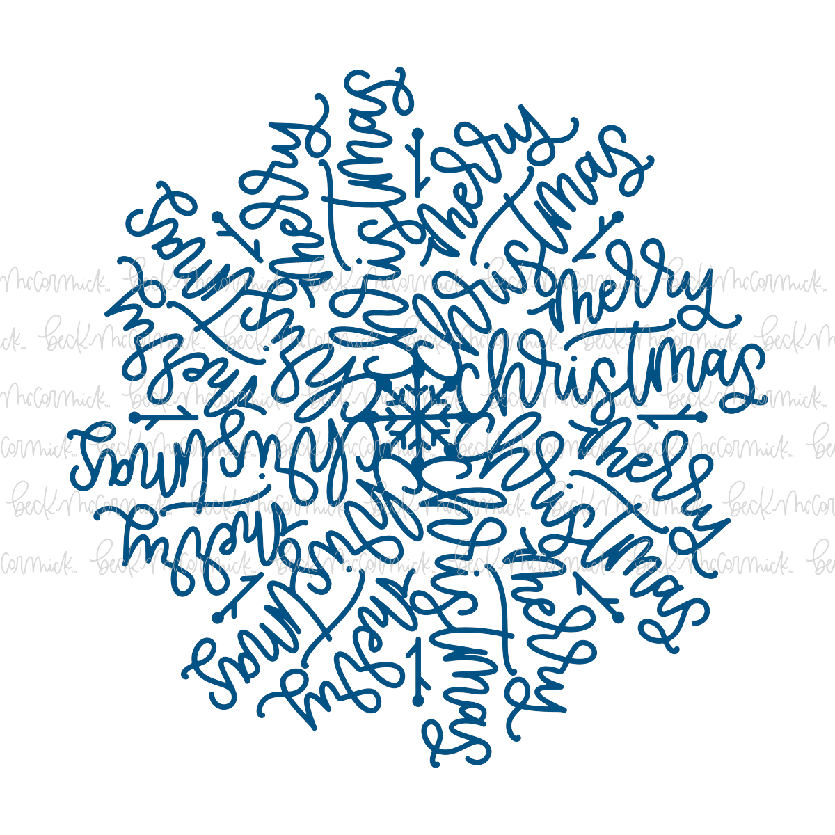 Merry Christmas Snowflake Mandala Design - Christmas SVG File