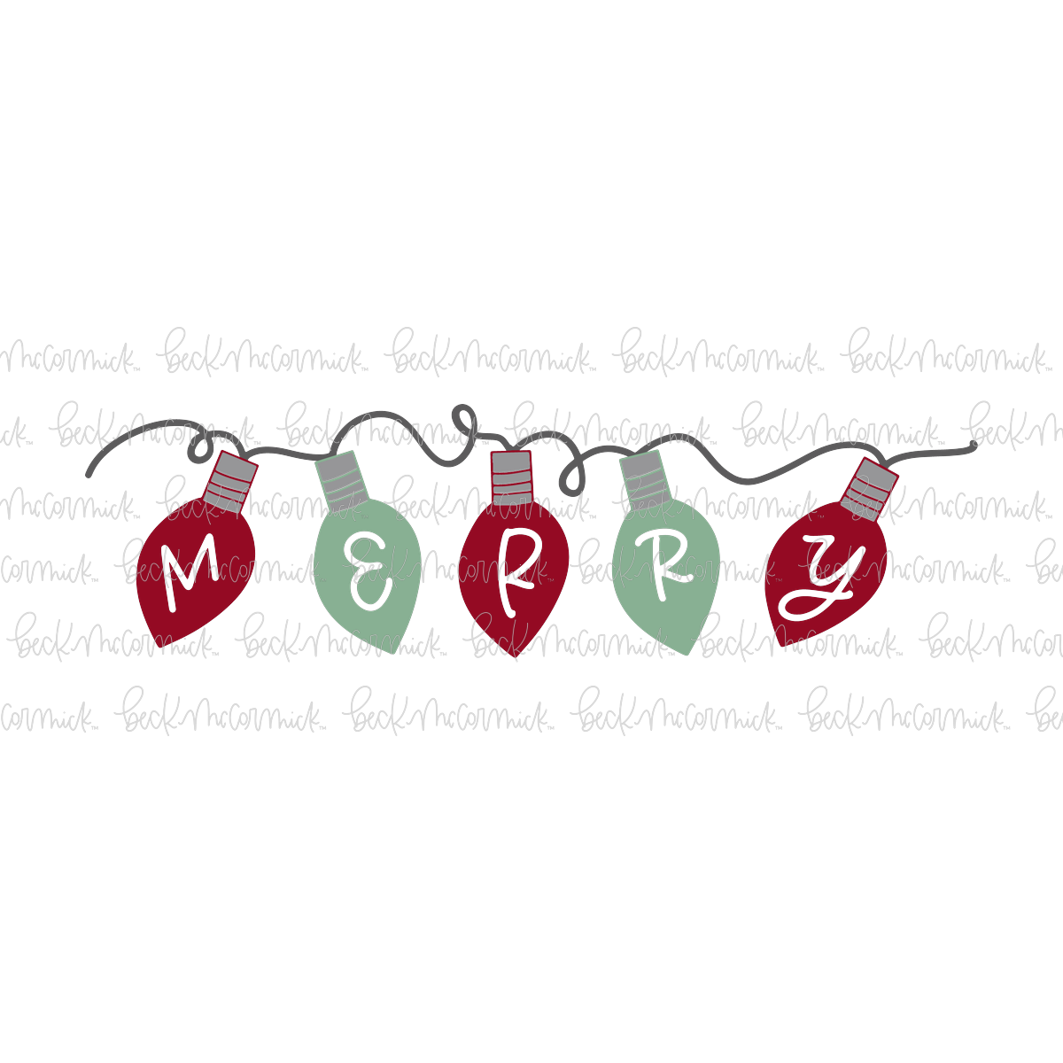 Merry In Christmas Lights - Christmas SVG File