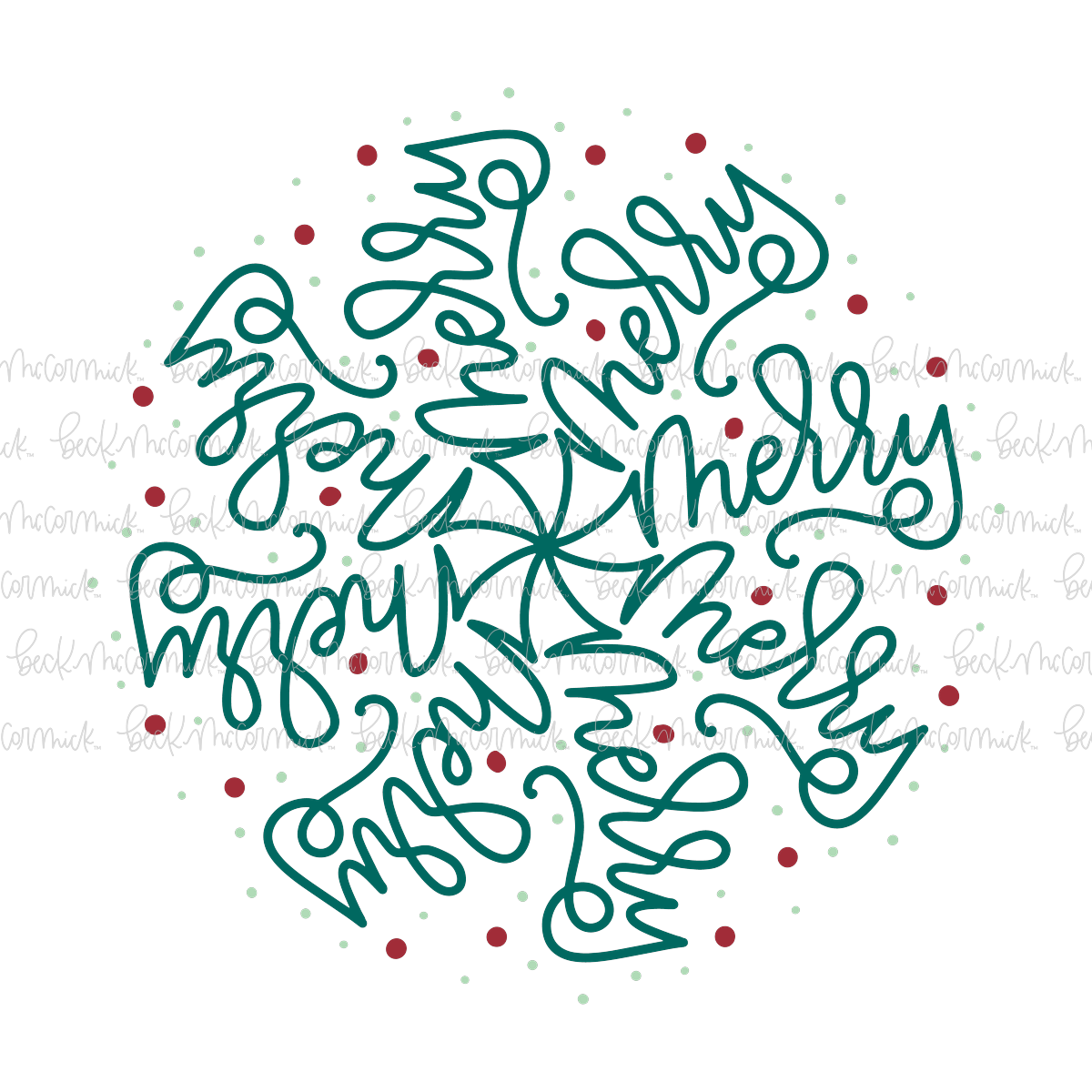 Merry Snowflake Mandala Design 2 - Christmas SVG File