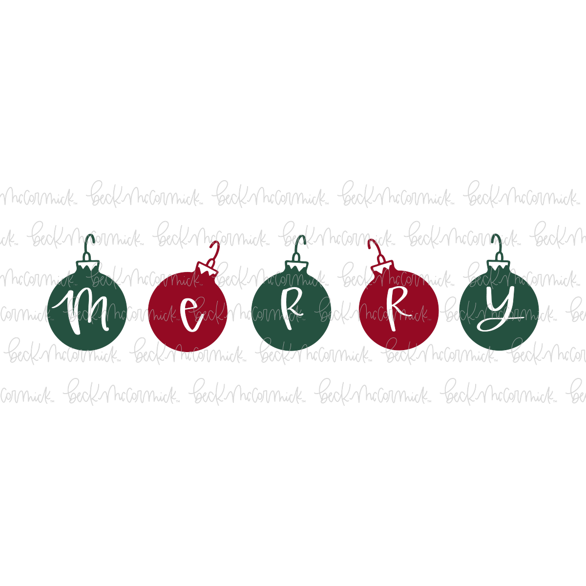 Merry With Ornaments - Christmas SVG File