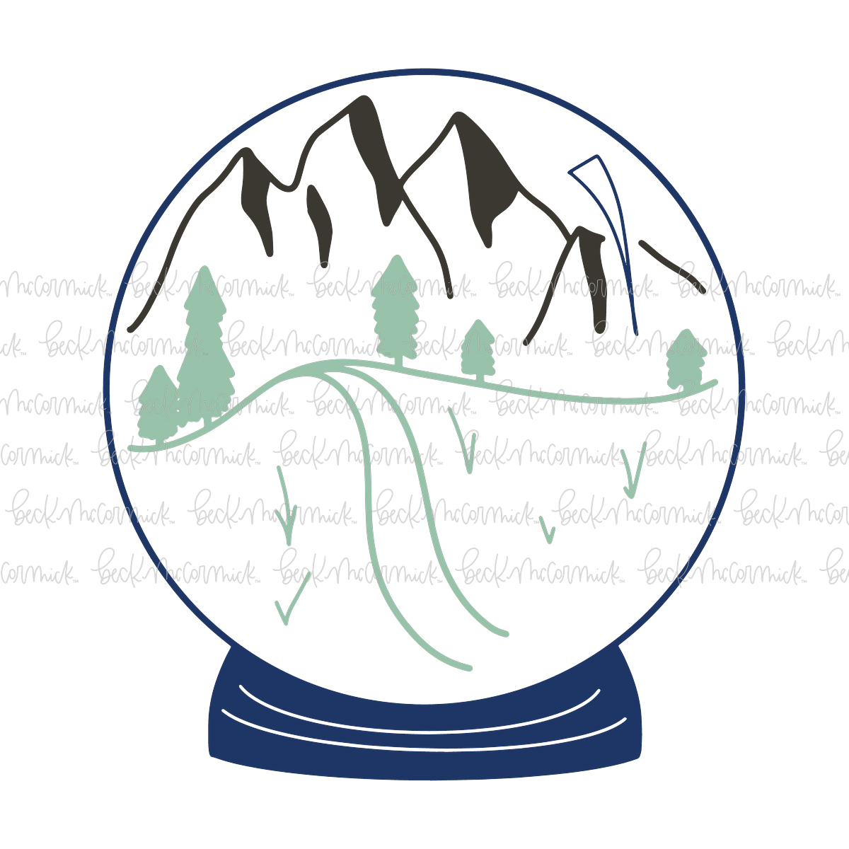 Mountains In A Crystal Ball - Camping SVG File