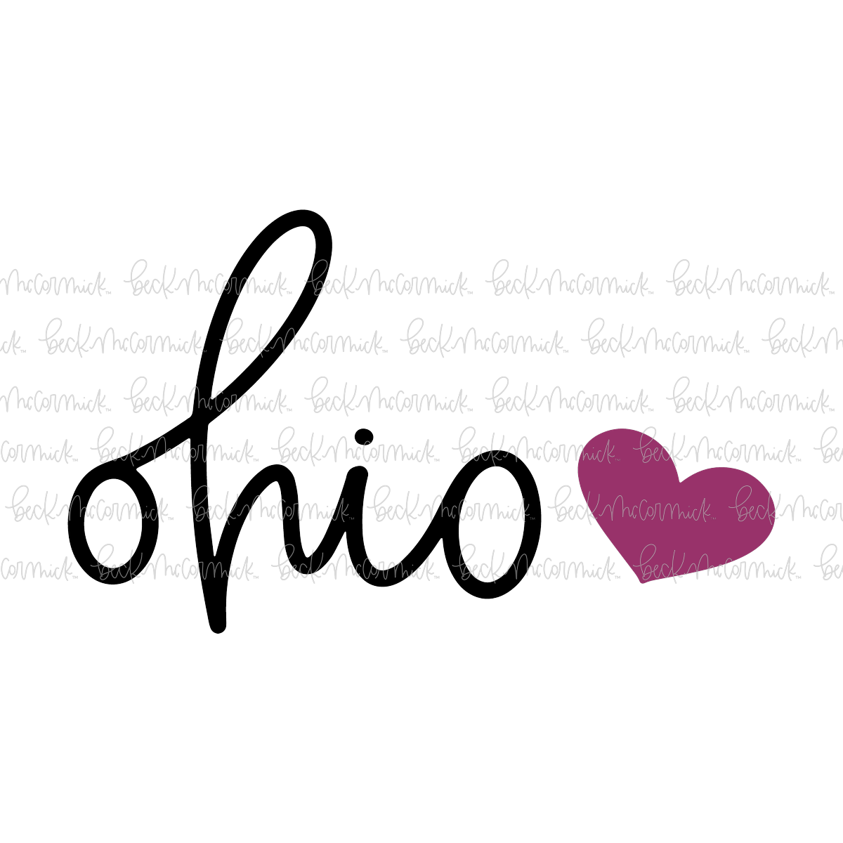 Ohio Heart - US State SVG
