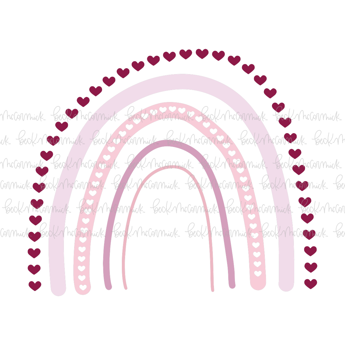 Rainbow With Hearts - Doodle SVG, Graphics