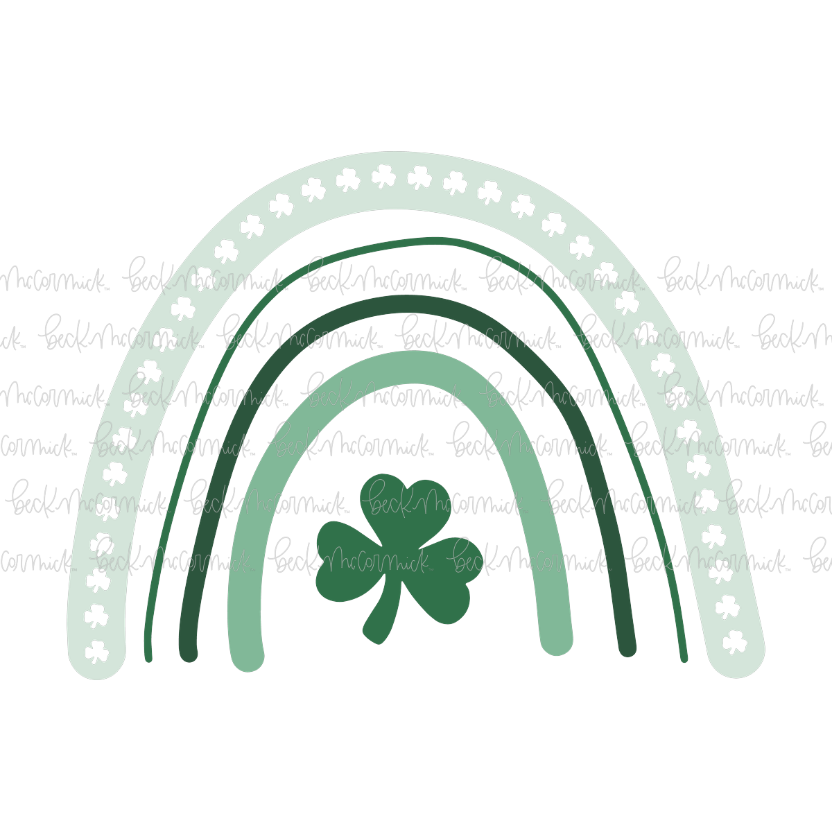 Rainbow With Shamrock - Doodle SVG, Graphics