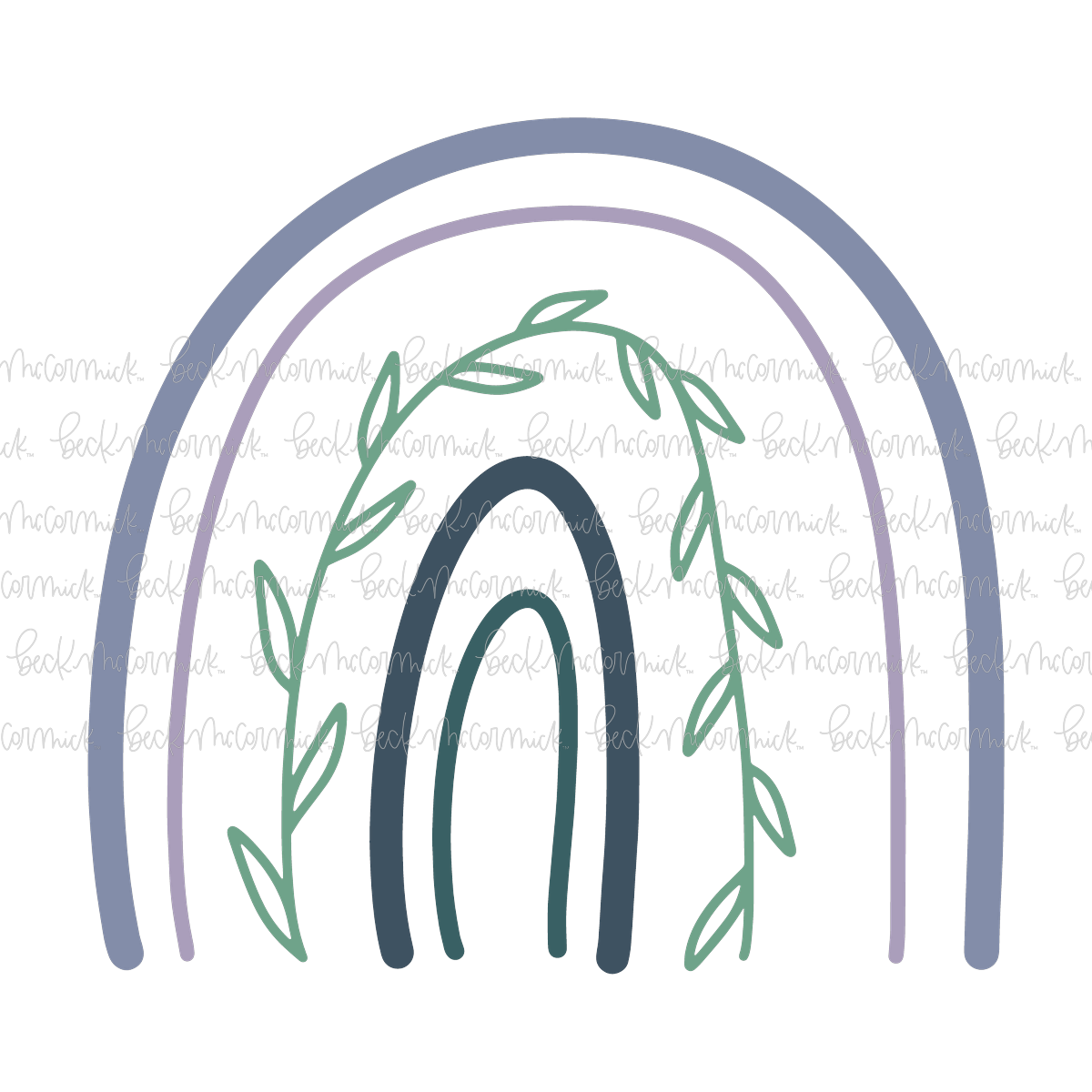 Rainbow With Vine - Doodle SVG, Graphics