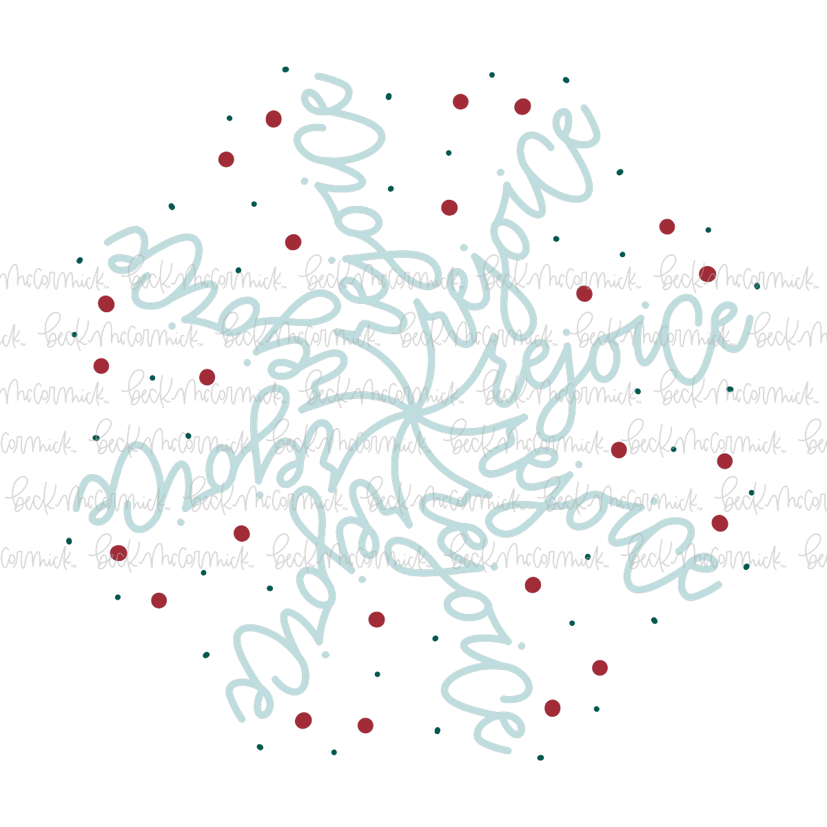 Rejoice Snowflake Mandala Design - Christmas SVG File