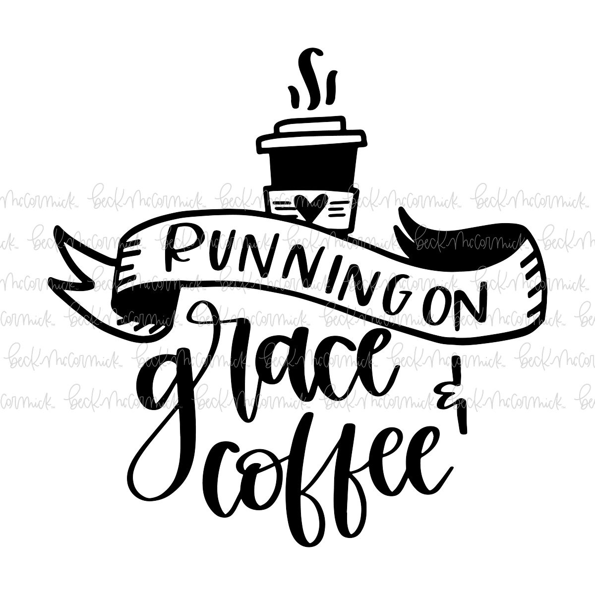 Running On Grace And Coffee - Coffee SVG File