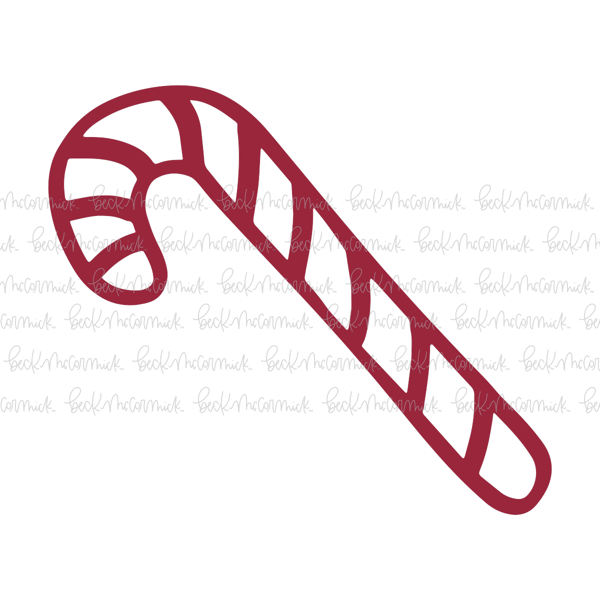 Simple Candy Cane Drawing - Christmas SVG File