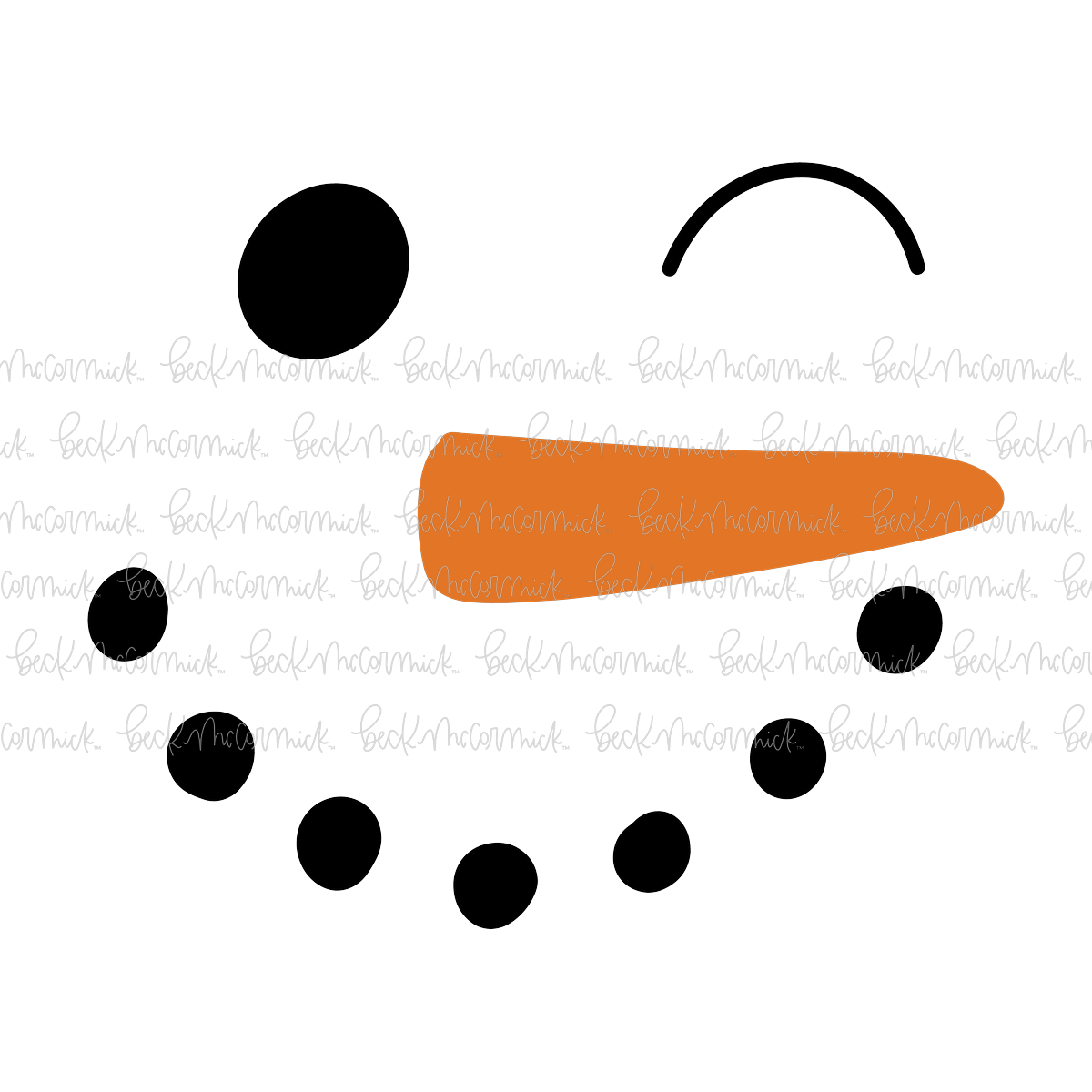Snowman Face 2 - Christmas SVG File