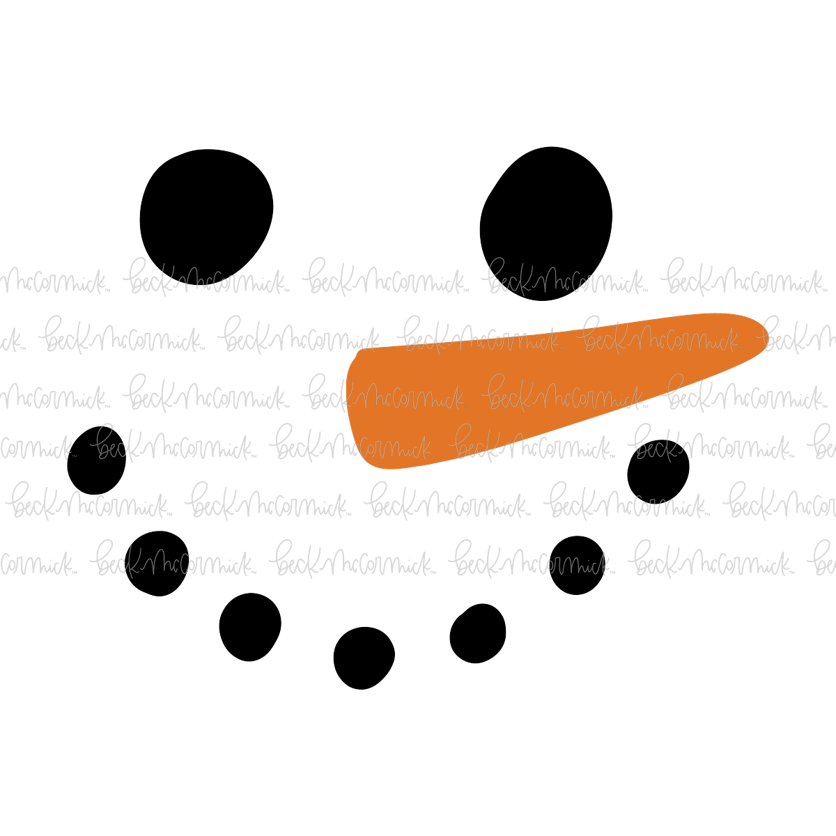 Snowman Face 3 - Christmas SVG File