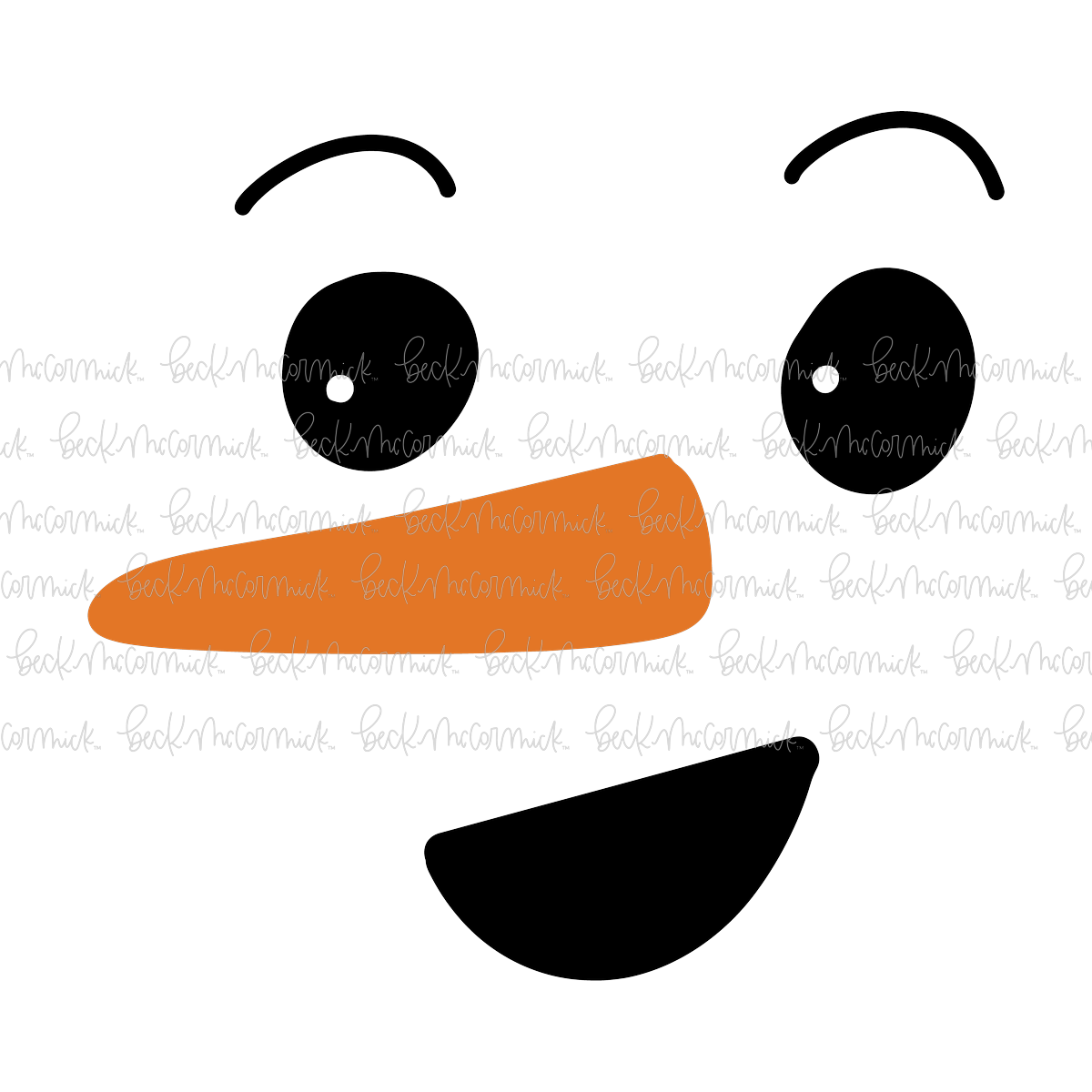 Snowman Face 5 - Christmas SVG File