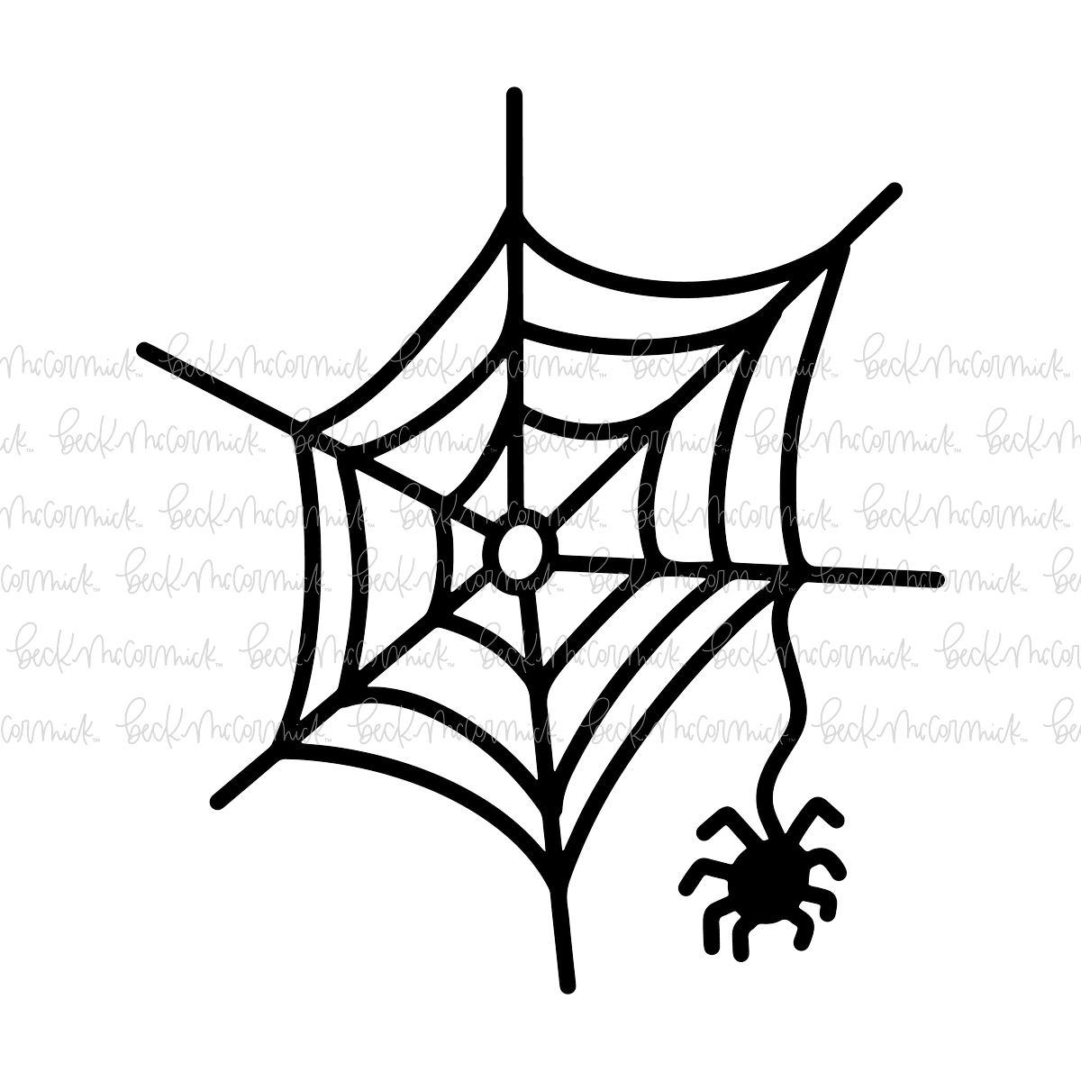 Spider Web With Spider - Halloween SVG File