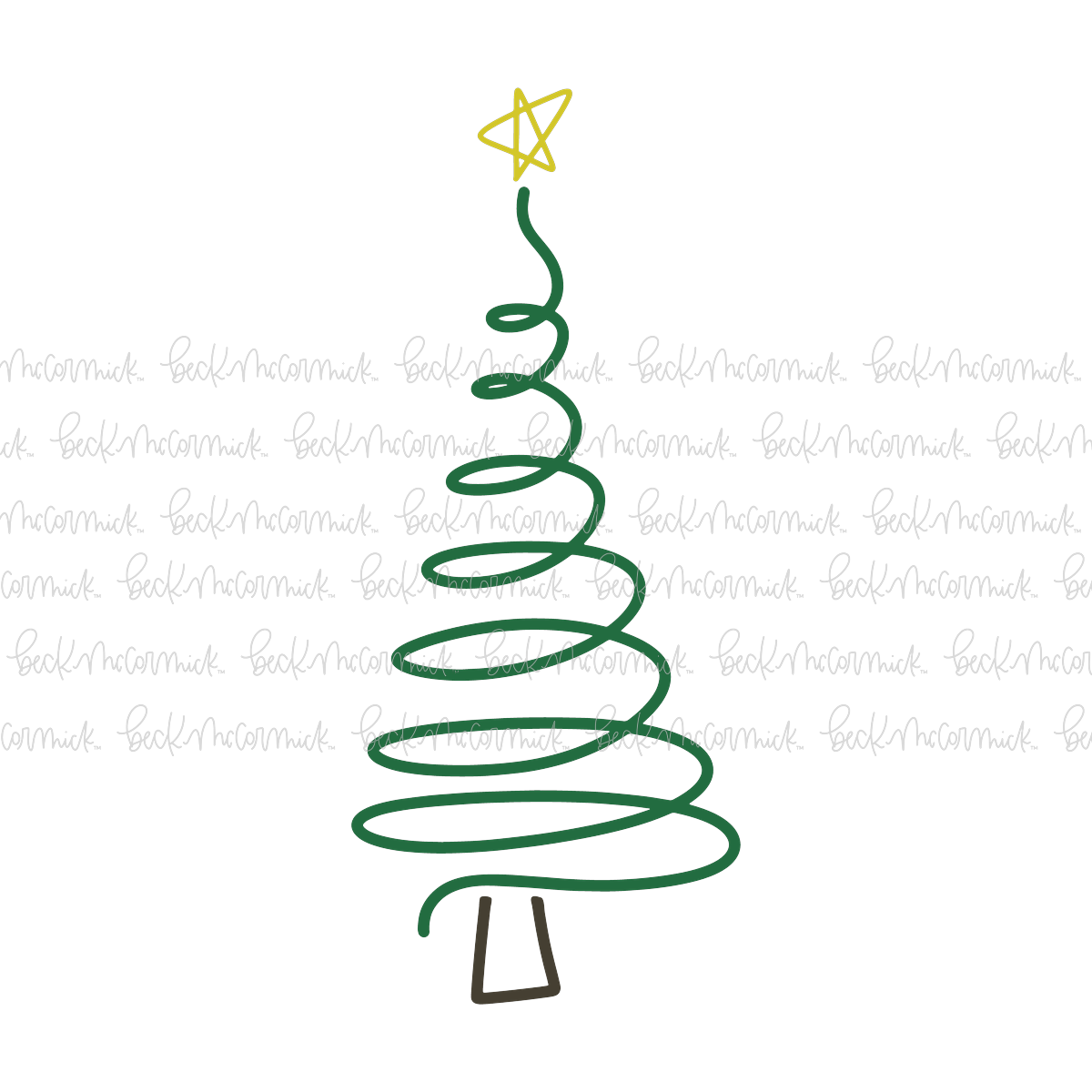 Spiral Curly Christmas Tree Doodle - Christmas SVG File
