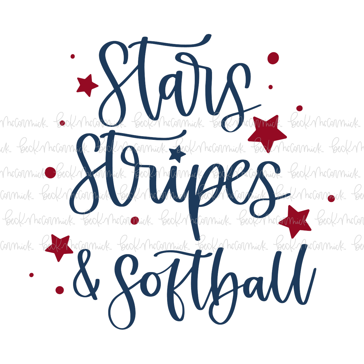 Stars Stripes And Softball - Fourth of July SVG File