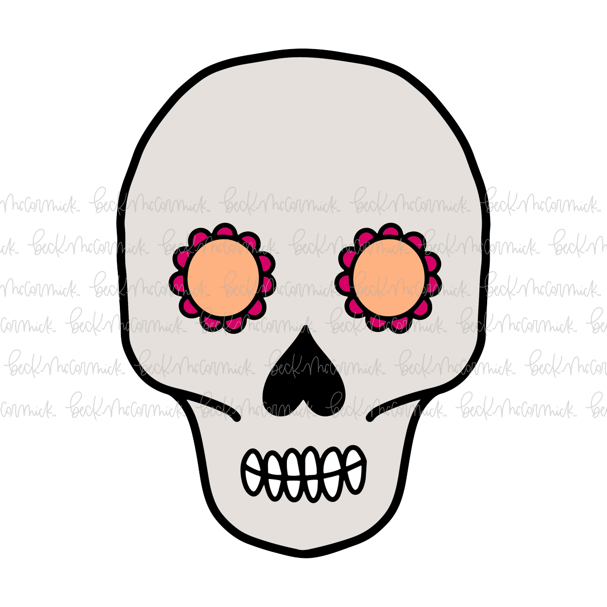 Sugar Skull Drawing - Halloween SVG File