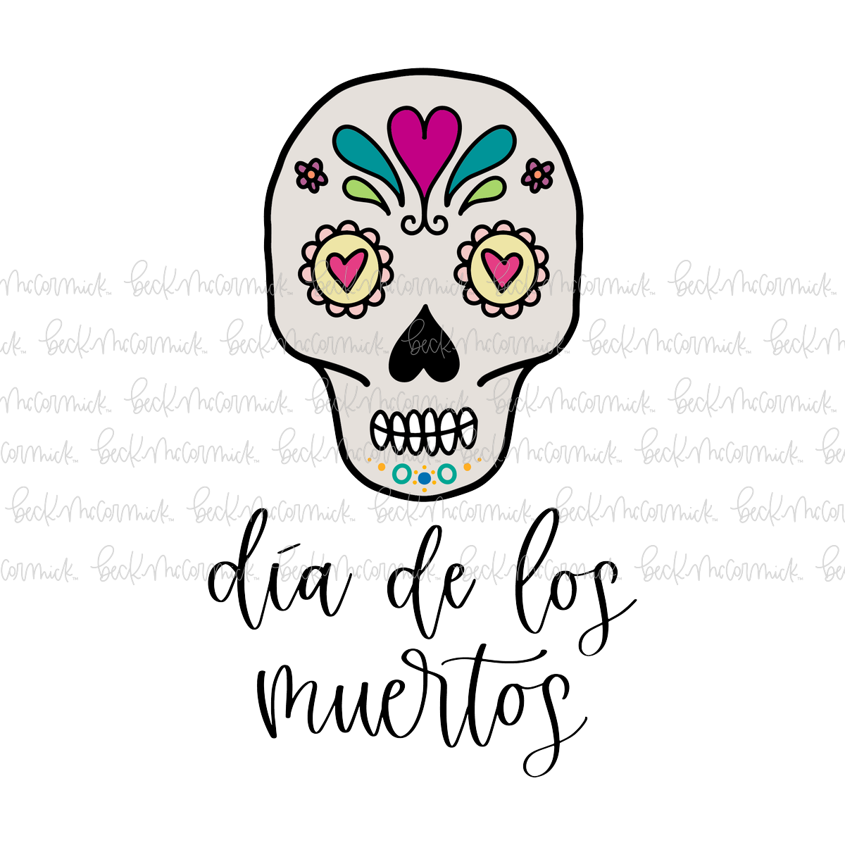 Sugar Skull With Dia De Los Muertos - Halloween SVG File