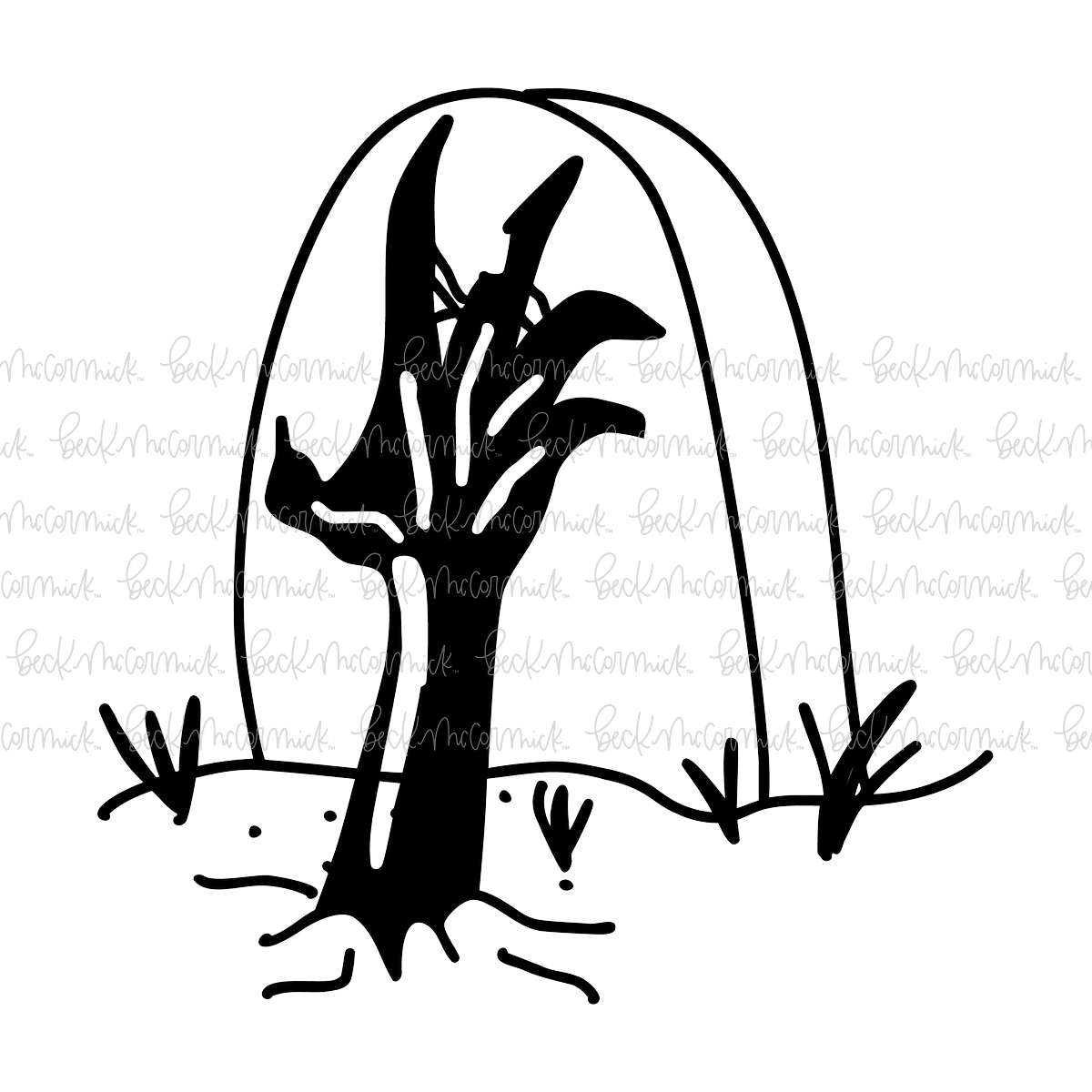 Tombstone And Zombie Hand - Halloween SVG File