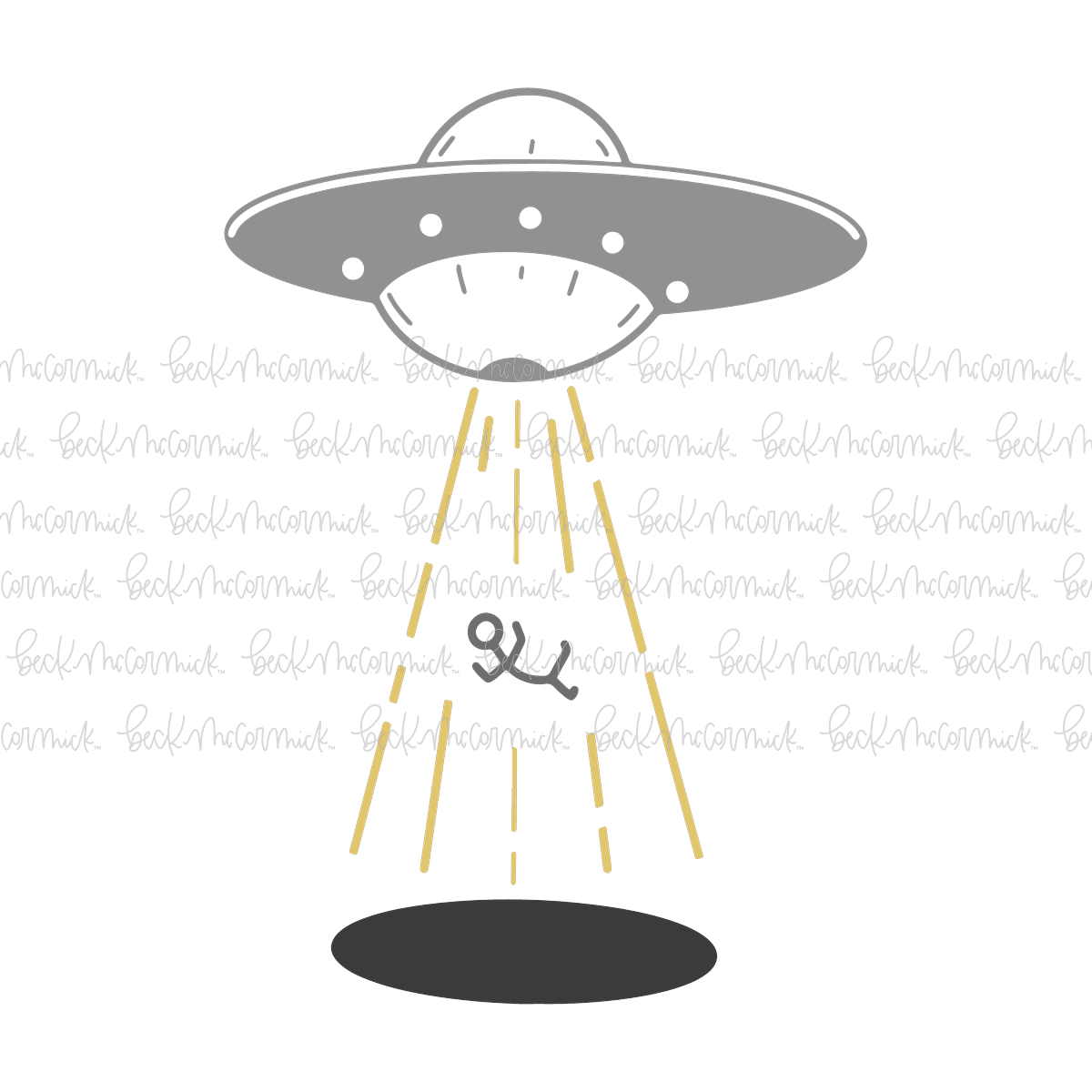 Ufo With Person - Halloween SVG File