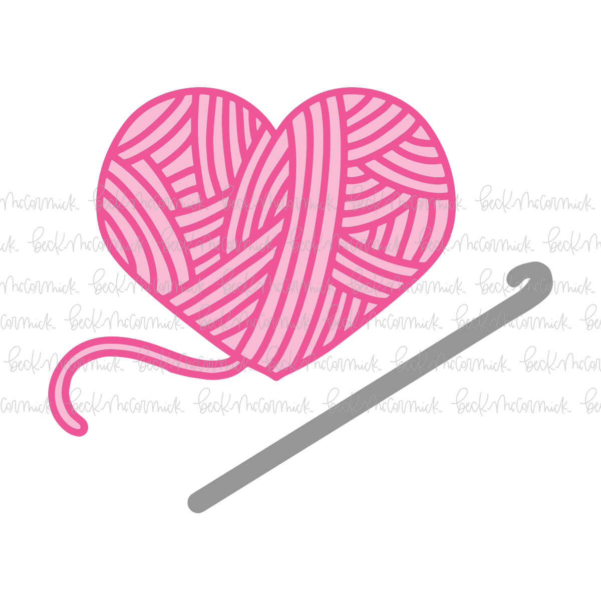 Yarn Heart With Crochet Hook - Funny and Sarcastic SVG File