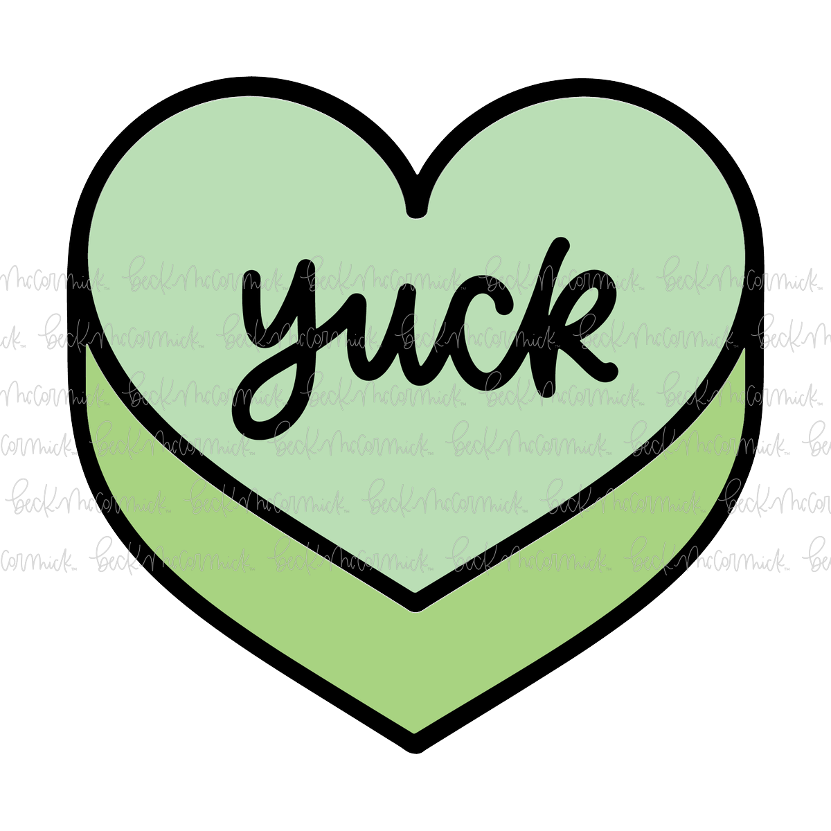 Yuck Candy Heart - Valentine's Day SVG File